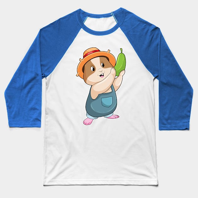 Hamster as Farmer with Zucchini Baseball T-Shirt by Markus Schnabel